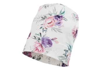 Jamiks ARI czapka dla dziewczynki fioletowe peonie
