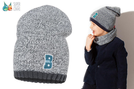 
                    BROEL Lago KNIT czapka na zimę dla chłopca beanie szara
                