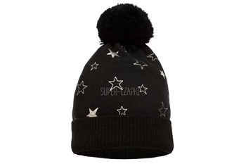 BROEL Kathy czapka na zimę dla dziewczynki gwiazdki czarna