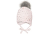 
                    BROEL Delfi czapka na zimę dla dziewczynki duży pompon różowa
                