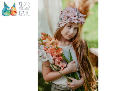 Jamiks AFIA turban dla dziewczynki brzoskwiniowy hibiskus
