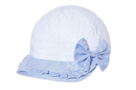 
                    BROEL Sunny lniana czapka z daszkiem na lato koronka niebieska
                