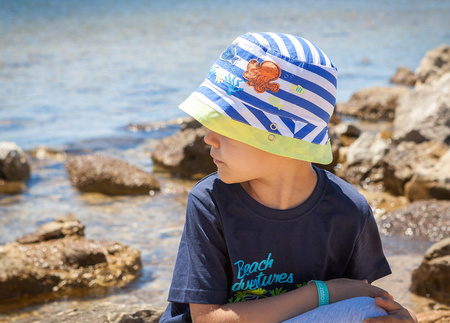 
                    Tutu kapelusz dla chłopca na lato niebieski-limonka
                