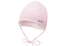 
                    BROEL Porti czapka dla dziewczynki chrzest różowa KNIT
                